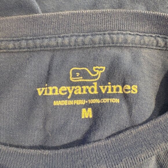 Vineyard Vines Long Sleeve Crew Neck Tee Men's Size Medium in Blue & Orange EUC - Picture 3 of 6